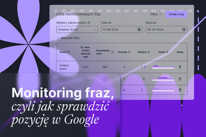Monitoring pozycji strony w Google. Monitoring Fraz od WebWave ...